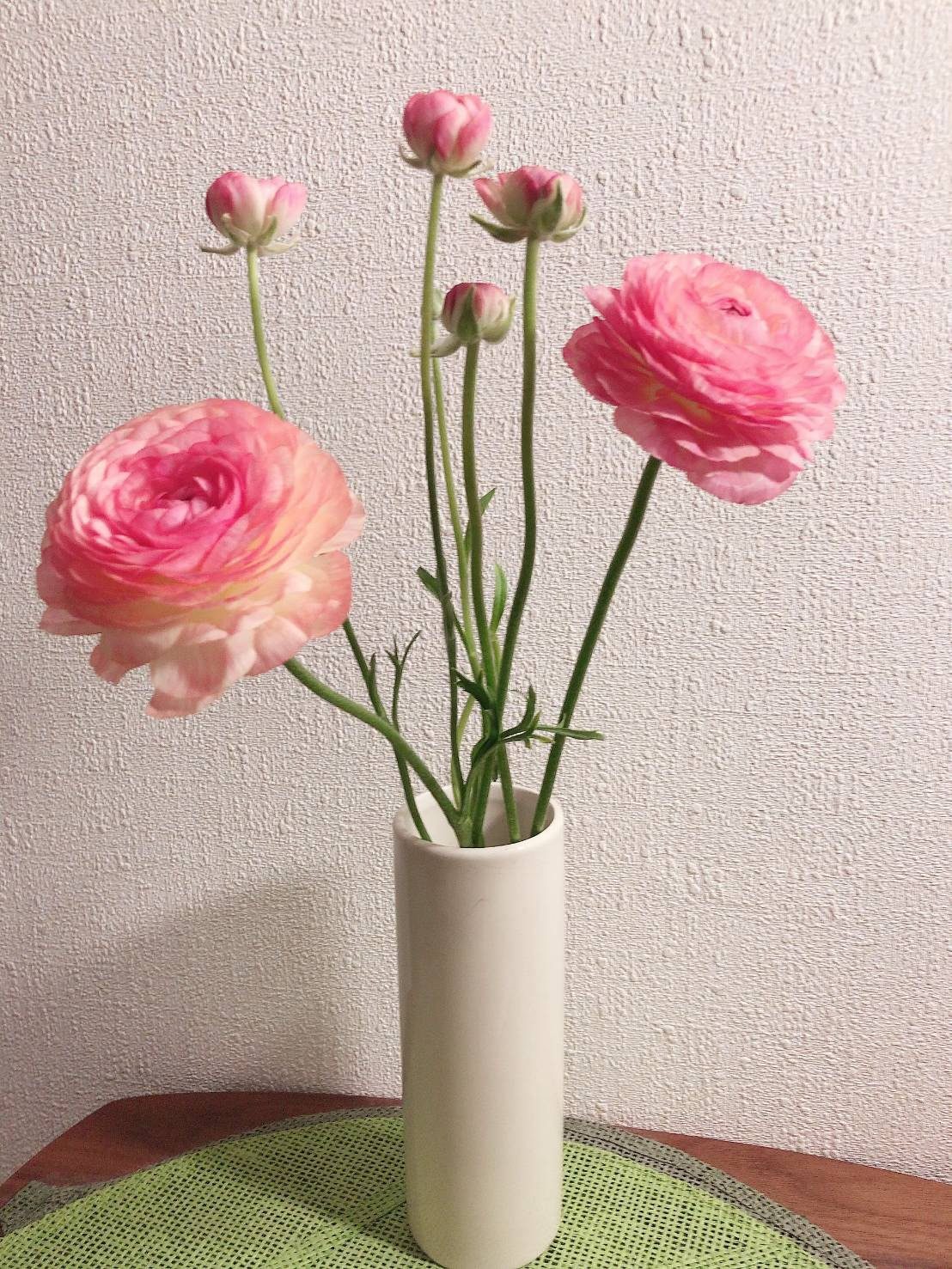 店内に飾られたラナンキュラスの花